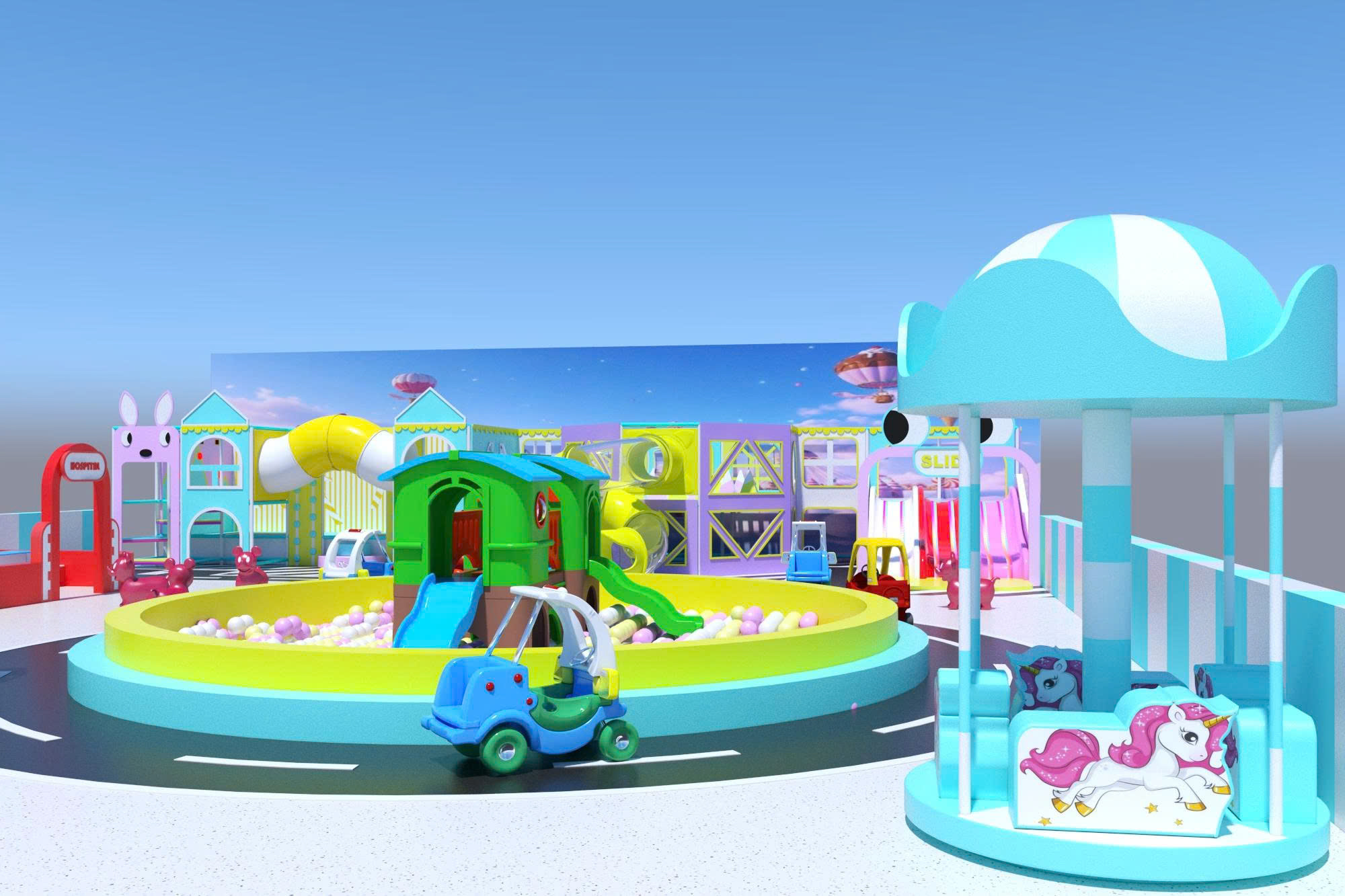 Thiết kế cafe kết hợp khu vui chơi trẻ em ( cafe kids )