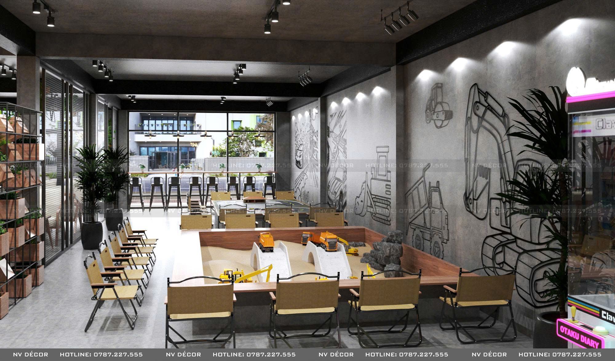 MÔ HÌNH CAFE XE DRIFT ĐIỀU KHIỂN MS001